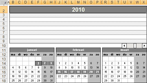 Year Planner sheet