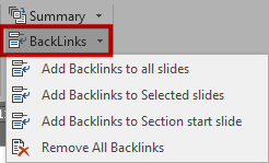 Backlinks submenu